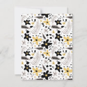 抽象芸術ブラックイエローグレーシームレス花柄 ノートカード (裏面)