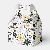 抽象芸術ブラックイエローグレーシームレス花柄 フェイバーボックス (正面サイド)