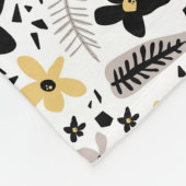 抽象芸術ブラックイエローグレーシームレス花柄 フリースブランケット (角)