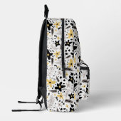 抽象芸術ブラックイエローグレーシームレス花柄 プリントバックパック (左)