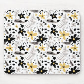抽象芸術ブラックイエローグレーシームレス花柄 マウスパッド (正面)