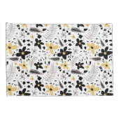 抽象芸術ブラックイエローグレーシームレス花柄 枕カバー (裏面-右)