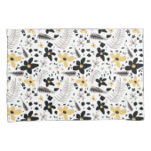 抽象芸術ブラックイエローグレーシームレス花柄 枕カバー (正面右)