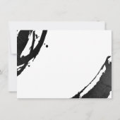 抽象芸術ブラックインクブラシストロークフラットノテカード ノートカード (裏面)