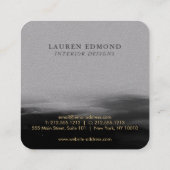抽象芸術ブラックインクブラシストロークプレミアムグレー スクエア名刺 (裏面)