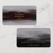 抽象芸術ブラックインクブラシストロークプレミアムグレー 名刺 (正面/裏面)