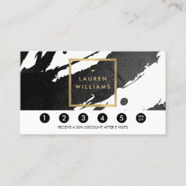 抽象芸術ブラックインク筆跡ロイヤリティカード ロイヤリティカード