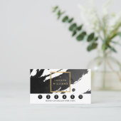 抽象芸術ブラックインク筆跡ロイヤリティカード ロイヤリティカード (スタンド正面)