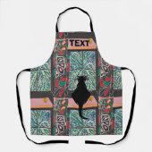 抽象芸術ブラックキャット、マティススタイル、追加文字、エプロン エプロン (正面)
