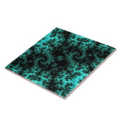 抽象芸術ブラックグリーンフラクタルアート タイル (側面)