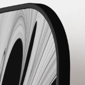 抽象芸術ブラックグレー（マゼンタのフラクタルアート付き） ピックルボールラケット (左詳細)