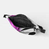 抽象芸術ブラックグレー（マゼンタのフラクタルアート付き） ファニーパック (見開き)