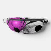 抽象芸術ブラックグレー（マゼンタのフラクタルアート付き） ファニーパック (レイダウン)