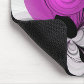 抽象芸術ブラックグレー（マゼンタのフラクタルアート付き） マウスパッド (コーナー)