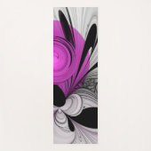 抽象芸術ブラックグレー（マゼンタのフラクタルアート付き） ヨガマット (正面)