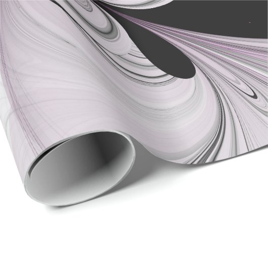 抽象芸術ブラックグレー（マゼンタのフラクタルアート付き） ラッピングペーパー (ロールコーナー)