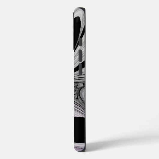 抽象芸術ブラックグレー(マゼンタのフラクタルアート付き) Case-Mate iPhoneケース (裏面 / 左)