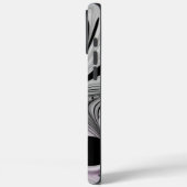 抽象芸術ブラックグレー(マゼンタのフラクタルアート付き) Case-Mate iPhoneケース (裏面 / 左)