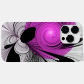 抽象芸術ブラックグレー(マゼンタのフラクタルアート付き) Case-Mate iPhoneケース (裏面 (横))