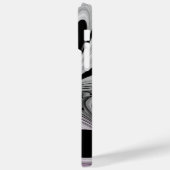 抽象芸術ブラックグレー(マゼンタのフラクタルアート付き) Case-Mate iPhoneケース (裏面 / 左)