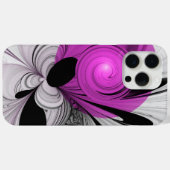 抽象芸術ブラックグレー(マゼンタのフラクタルアート付き) Case-Mate iPhoneケース (裏面 (横))