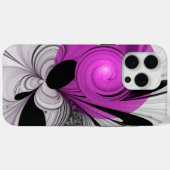 抽象芸術ブラックグレー(マゼンタのフラクタルアート付き) Case-Mate iPhoneケース (裏面 (横))