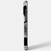 抽象芸術ブラックグレー（マゼンタのフラクタルアート付き） Case-Mate iPhoneケース (裏面 / 左)