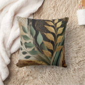 抽象芸術ブラックゴールデンリーフアートワークスタイル10 クッション (ブランケット)