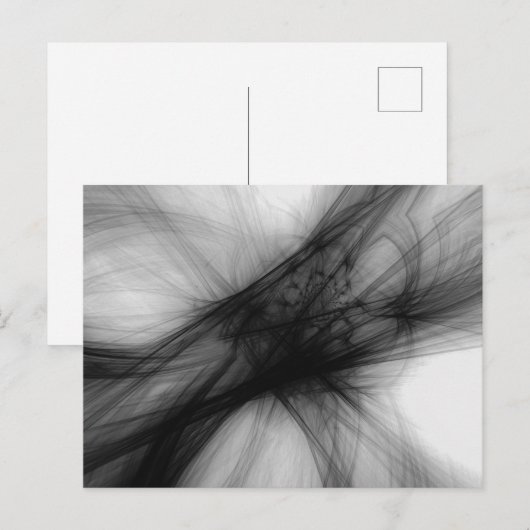 抽象芸術ブラックスモーク – B&W ポストカード (正面/裏面)