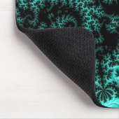 抽象芸術ブラックティール(緑がかった色)対称フラクタル マウスパッド (コーナー)