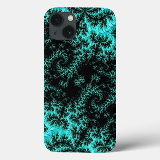 抽象芸術ブラックティール(緑がかった色)対称フラクタル Case-Mate iPhoneケース (裏面)