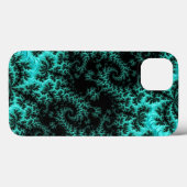 抽象芸術ブラックティール(緑がかった色)対称フラクタル Case-Mate iPhoneケース (裏面 (横))