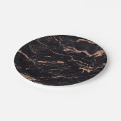 抽象芸術ブラックバラ金ゴールドグリッターマーブルグラムビップ ペーパープレート (アングル)
