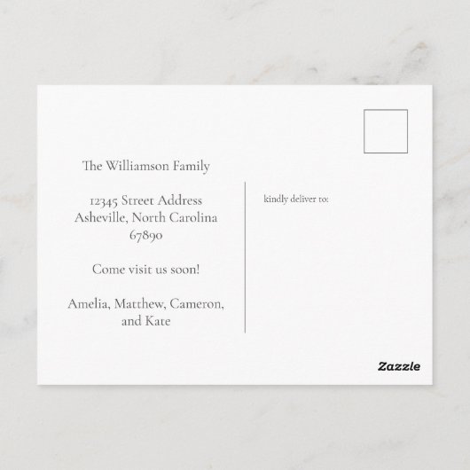 抽象芸術ブラックピンクとオレンジのドット引っ越しました ポストカード (裏面)