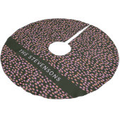 抽象芸術ブラックピンクとオレンジ色のドットパーソナライズされた ブラッシュドポリエステルツリースカート (アングル)