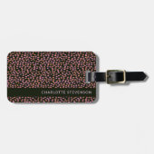 抽象芸術ブラックピンクとオレンジ色のドットパーソナライズされた ラゲッジタグ (正面横)