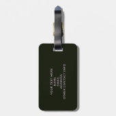 抽象芸術ブラックピンクとオレンジ色のドットパーソナライズされた ラゲッジタグ (裏面縦)