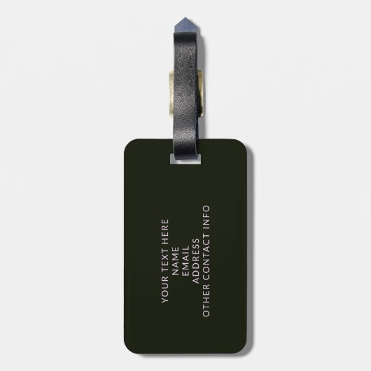 抽象芸術ブラックピンクとオレンジ色のドットパーソナライズされた ラゲッジタグ (裏面縦)