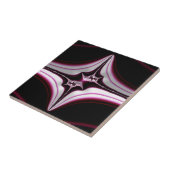 抽象芸術ブラックピンクスパイクフラクタル対称性 タイル (側面)