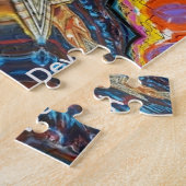 抽象芸術ブラックフラワージグソーパズル ジグソーパズル (側面)