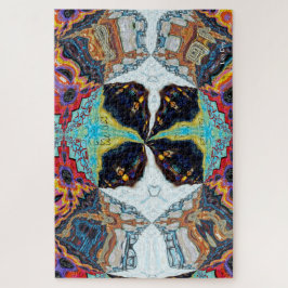 抽象芸術ブラックフラワージグソーパズル ジグソーパズル