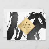 抽象芸術ブラックブラッシュストロフェイクック金ゴールドギフトカード (正面)