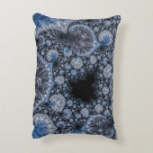 抽象芸術ブラックブルーフラクタル アクセントクッション (裏面(縦))