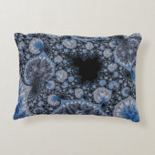 抽象芸術ブラックブルーフラクタル アクセントクッション (裏面)