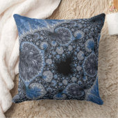 抽象芸術ブラックブルーフラクタル クッション (ブランケット)