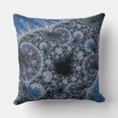 抽象芸術ブラックブルーフラクタル クッション (裏面)