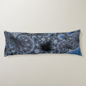 抽象芸術ブラックブルーフラクタル ボディピロー (裏面)