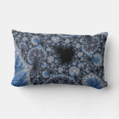 抽象芸術ブラックブルーフラクタル ランバークッション (裏面)