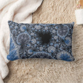 抽象芸術ブラックブルーフラクタル ランバークッション (ブランケット)