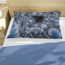 抽象芸術ブラックブルーフラクタル 枕カバー